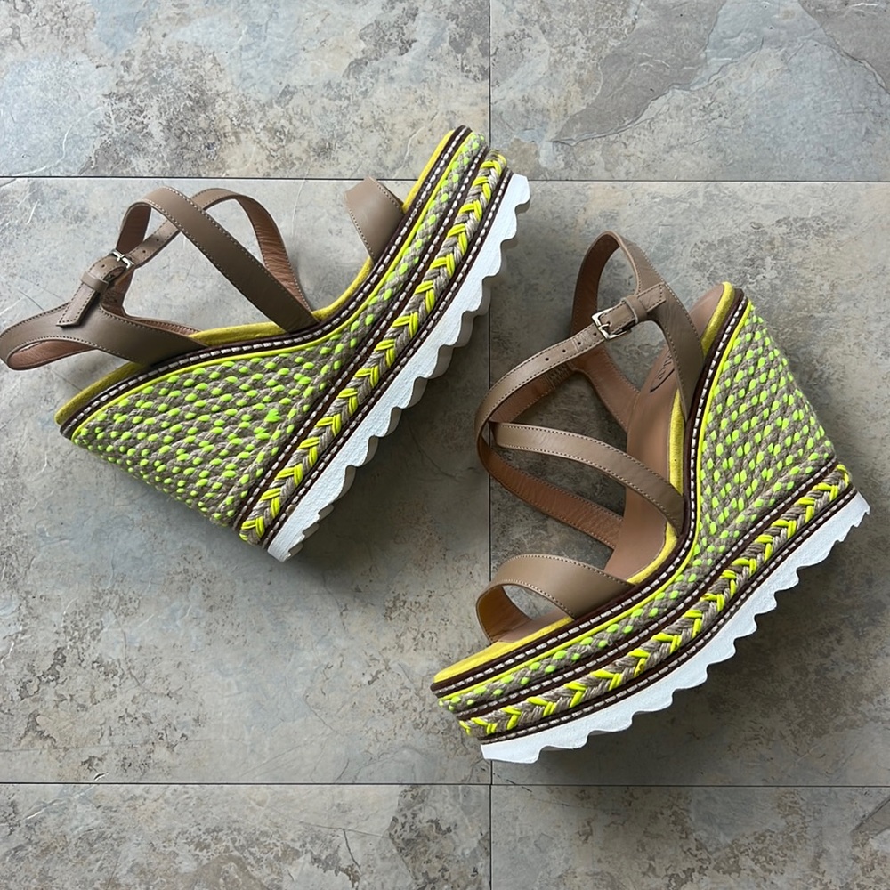 Colorful yellow Summer Wedges - Italian Brand